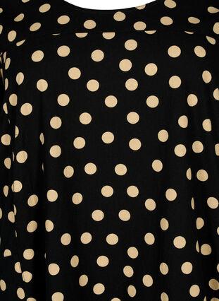 Bawelniana sukienka z nadrukiem i krótkimi rekawami, Black W. dot, Packshot image number 2