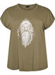 T-shirt z ozdobnym nadrukiem z przodu, Zielony, Packshot image number 0