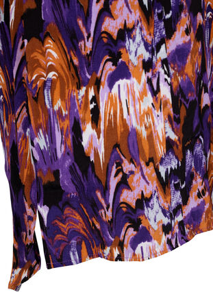 Dluga koszula z wiskozy z nadrukiem, Pansy AOP, Packshot image number 3