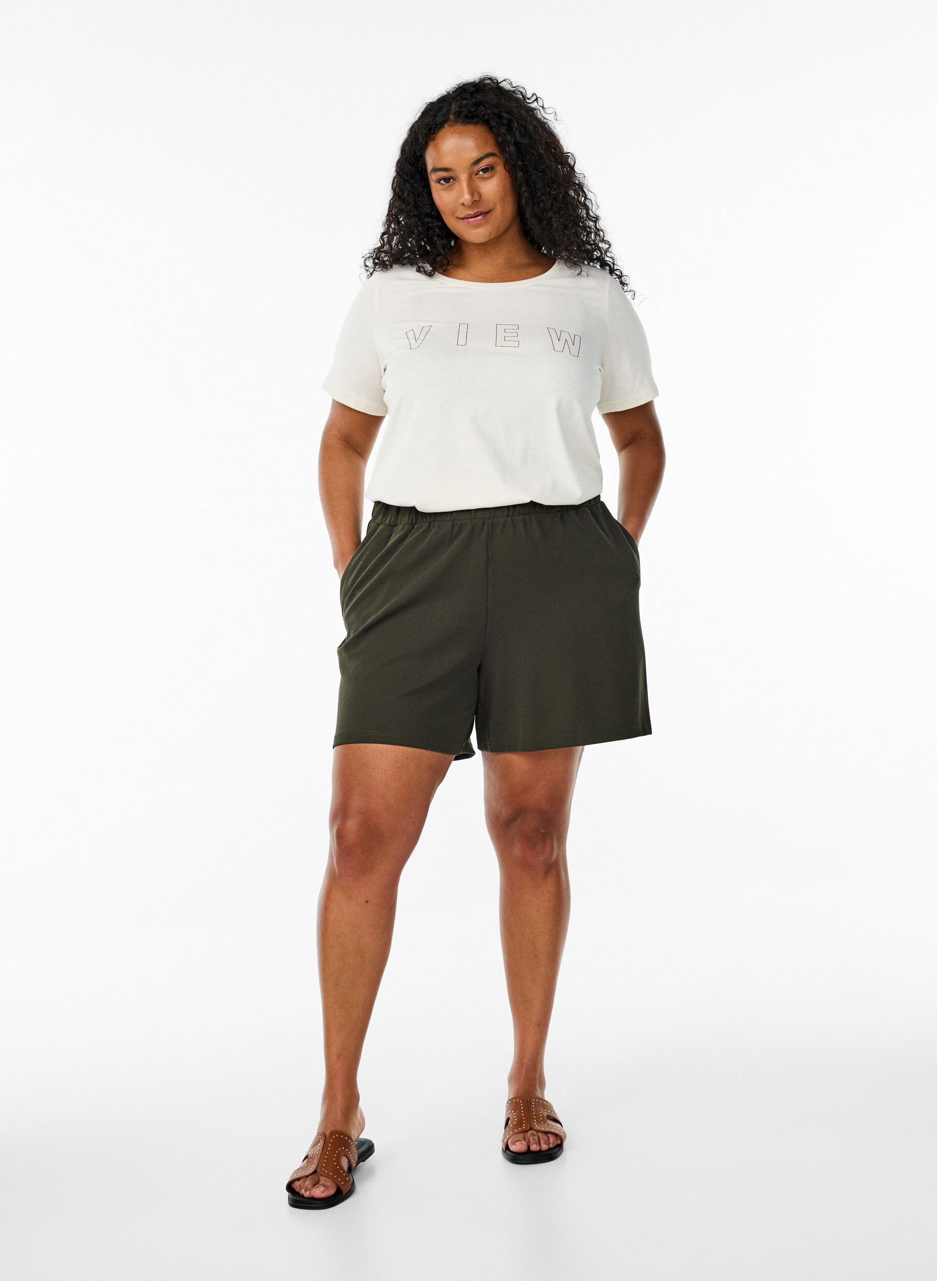 Zizzi FLASH - T-shirt z nadrukiem, Biały, Model image number 1