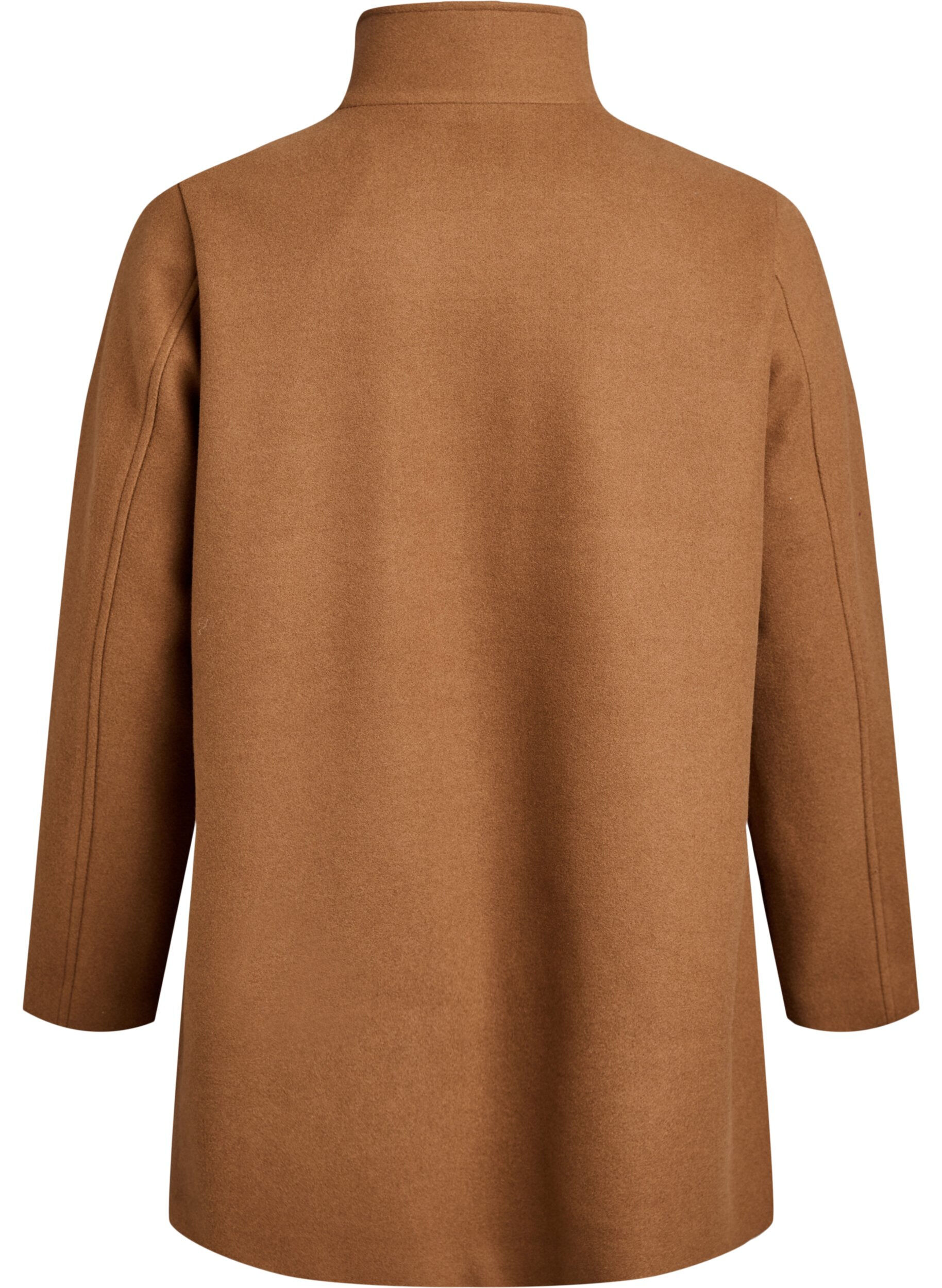 Zizzi Kr&oacute;tki plaszcz o kroju w ksztalcie litery A, Brązowy, Packshot image number 1