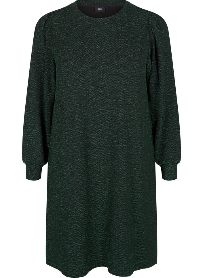 Sukienka w zygzakowaty wzór z brokatem, Scarab ZigZagShimmer, Packshot image number 0
