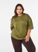 T-shirt z drapowaniem, Zielony, Model image number 0
