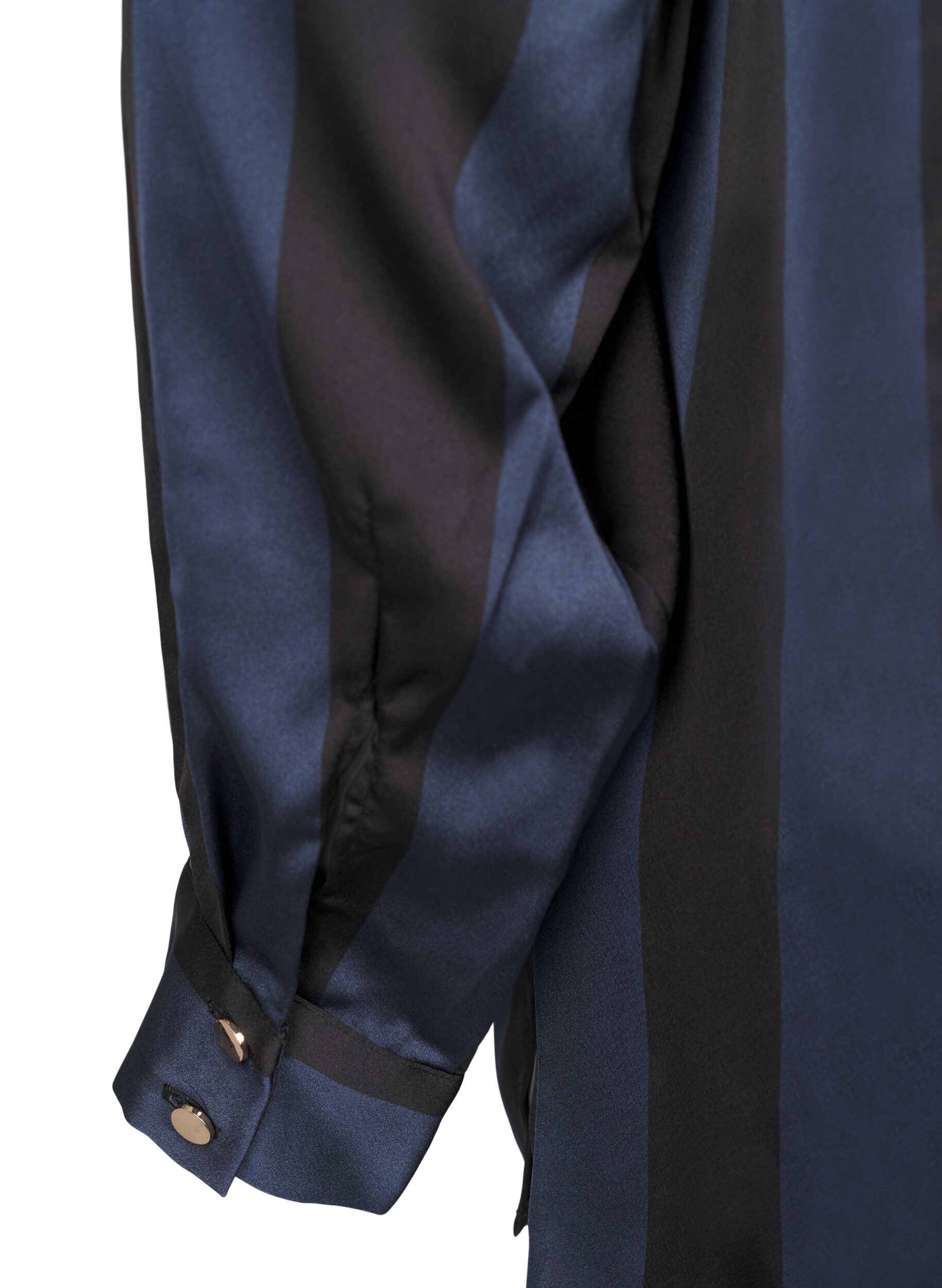 Zizzi Satynowa koszula w paski, Spellbound w. Black, Packshot image number 4