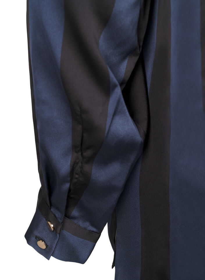 Satynowa koszula w paski, Spellbound w. Black, Packshot image number 4