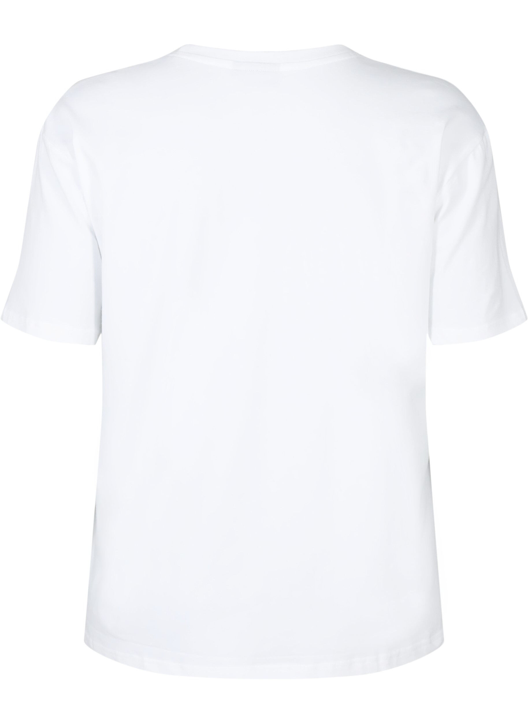 Zizzi T-shirt z bawelny organicznej, White, Packshot image number 1