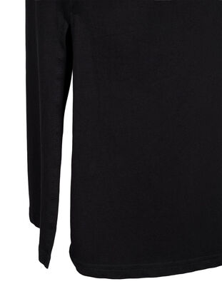 Dluga bawelniana spódnica z rozcieciem, Black, Packshot image number 3