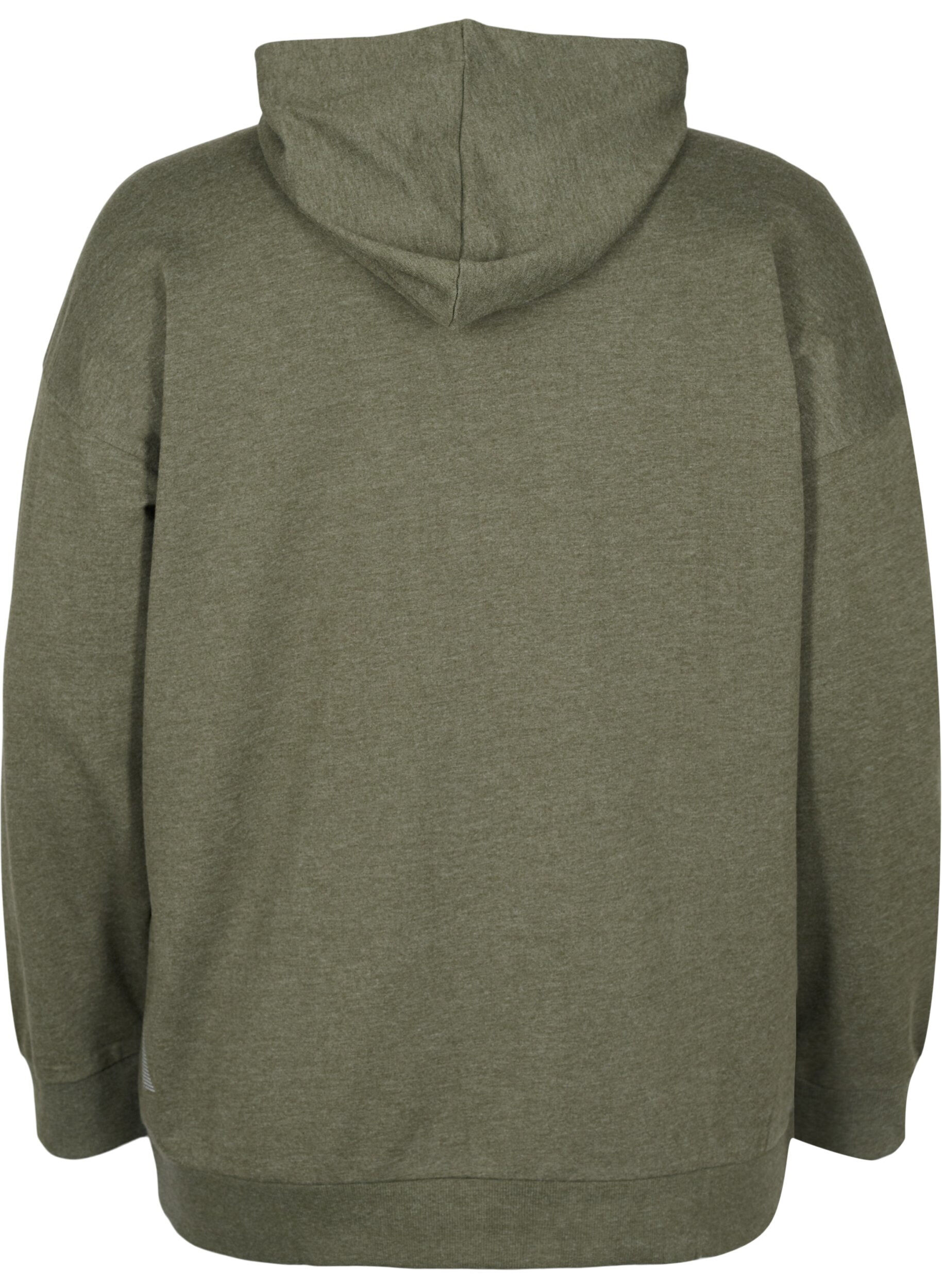 Zizzi Sweater cardigan with a zip and hood, Forest Night, Packshot image number 1