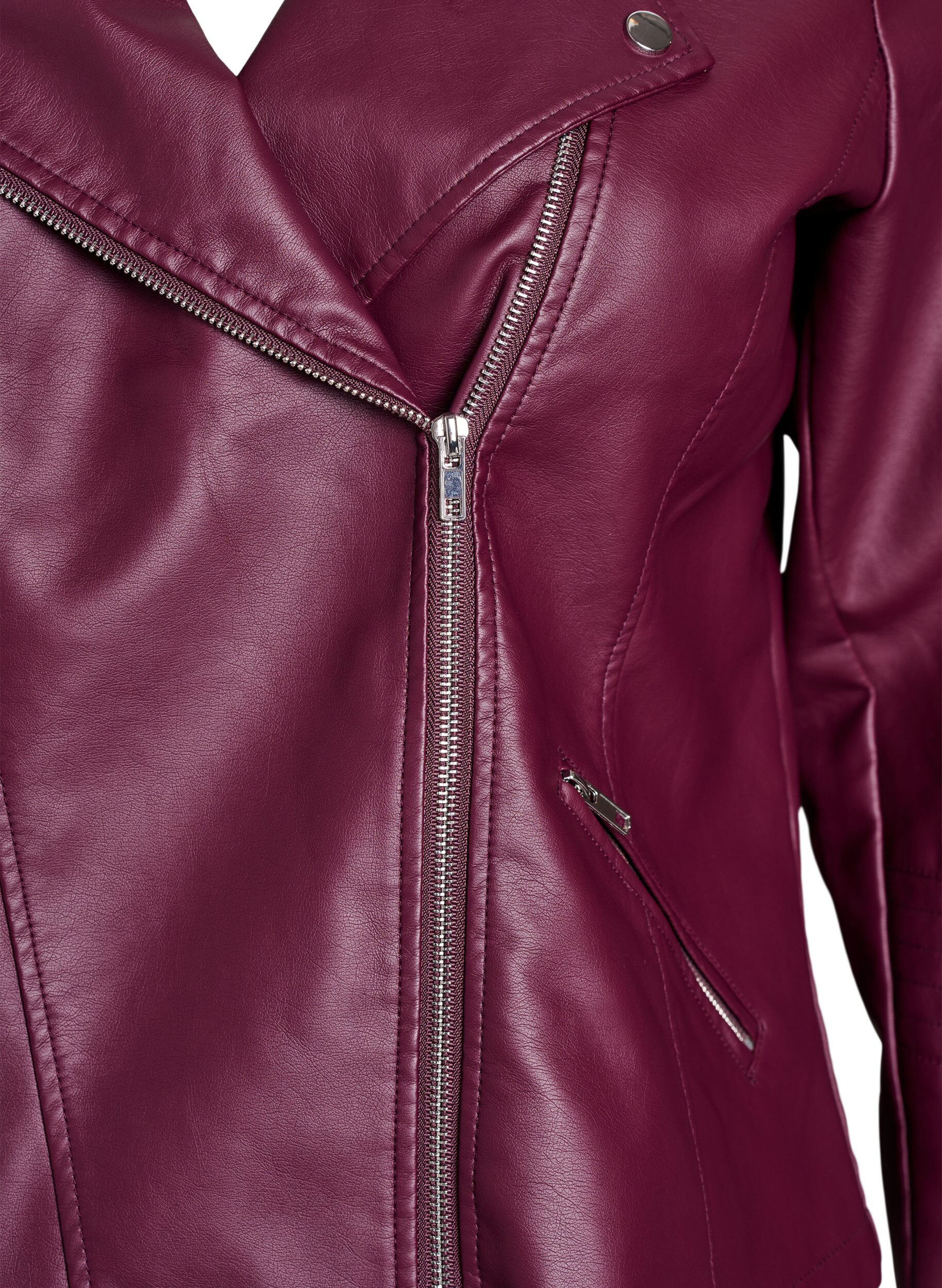 ZizziKurtka motocyklowa ze sztucznej sk&oacute;ry, Czerwony, Packshot image number 2