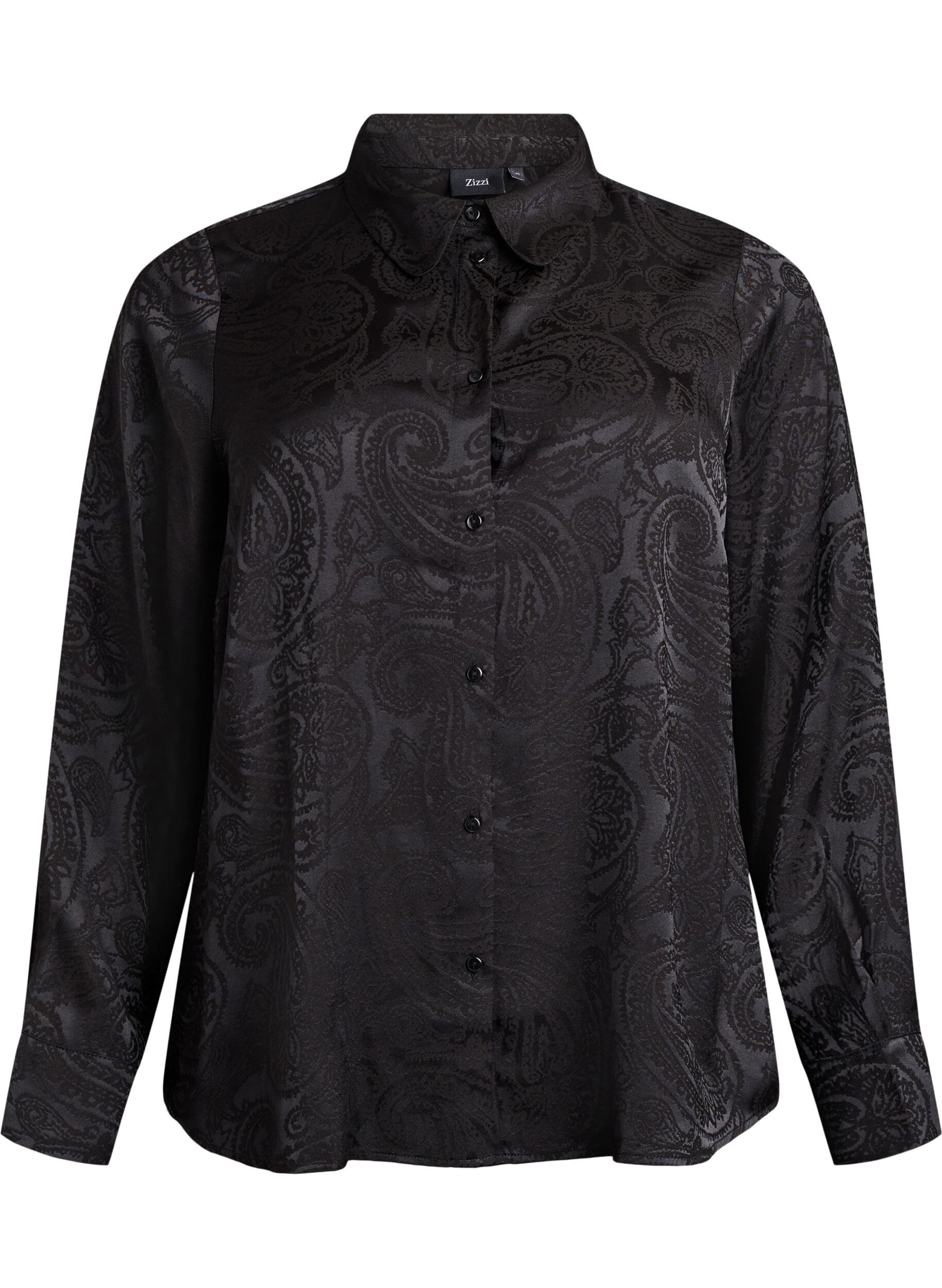 ZizziKoszula z wzorem paisley w tonacji ton w ton, Czarne, Packshot image number 0