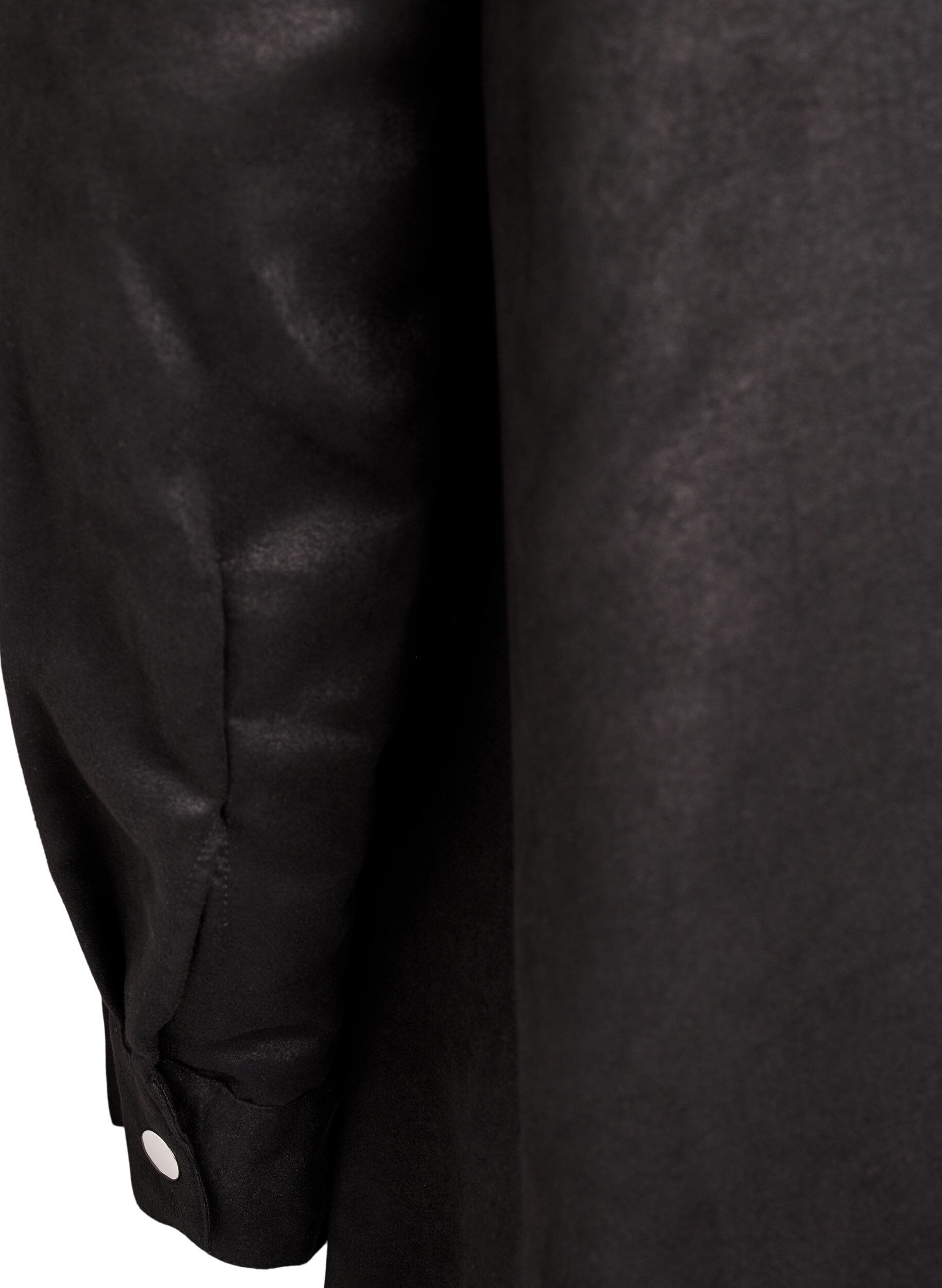 Zizzi Dluga koszula z imitacji zamszu z zamkiem, Czarne, Packshot image number 3