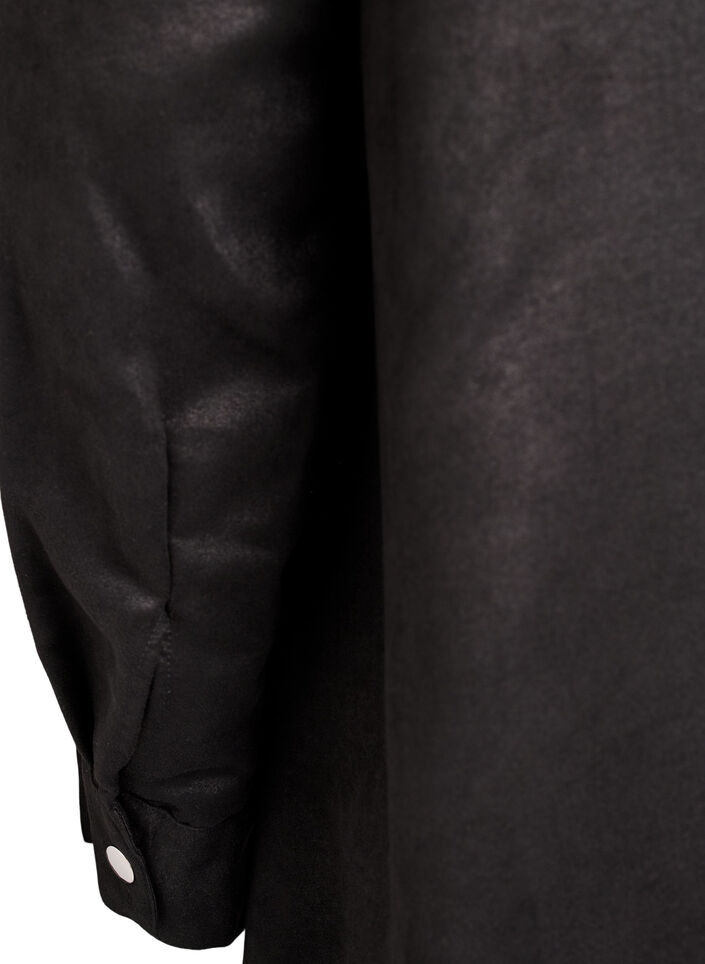 Dluga koszula z imitacji zamszu z zamkiem, Czarne, Packshot image number 3