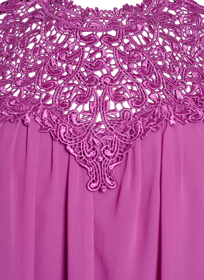 Imprezowy top bez rekawów, szydelkowany, Fioletowy, Packshot image number 2