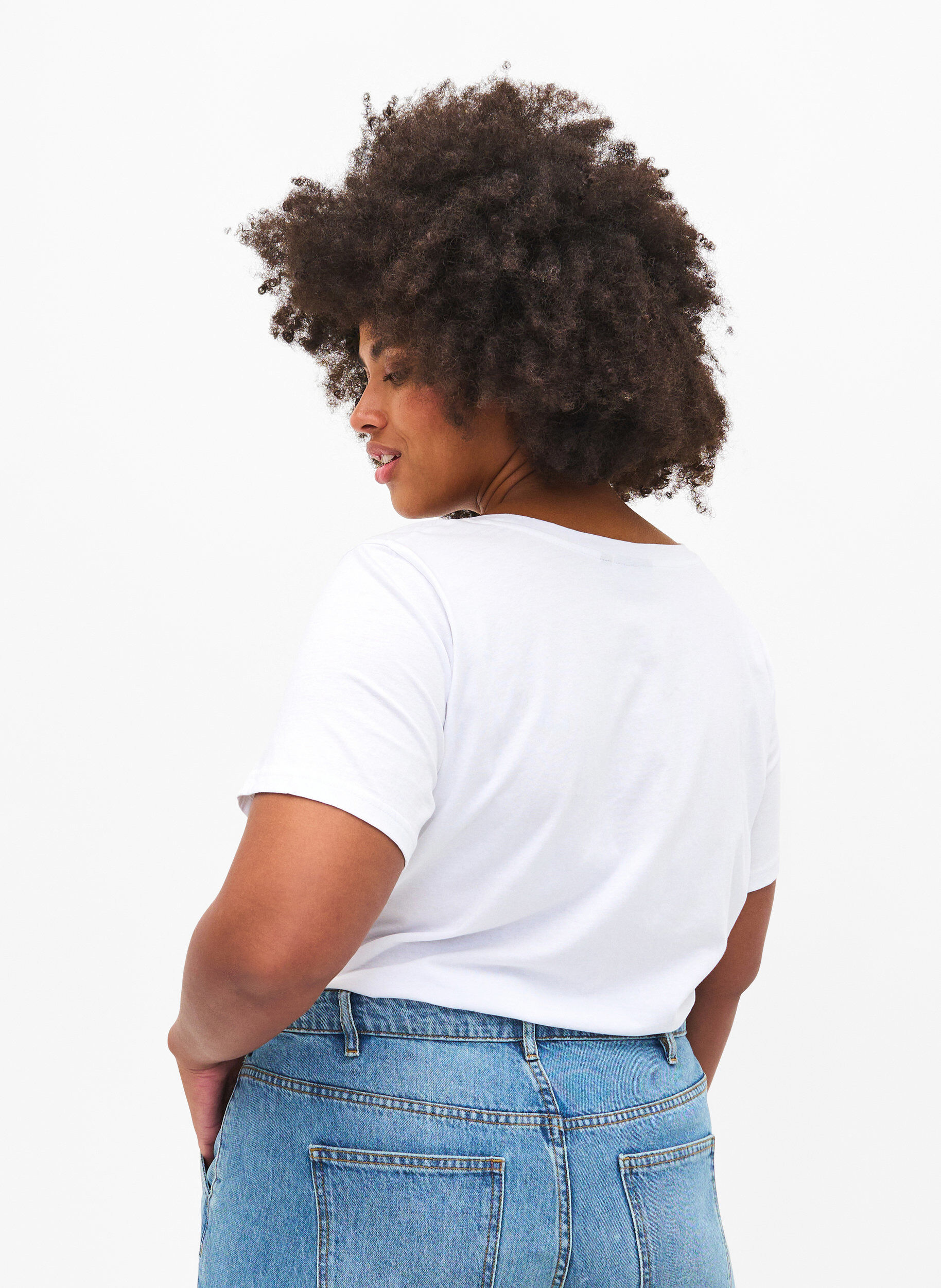 Zizzi Koszulka z&nbsp;krysztalkami, B.White W.Rhinestone, Model image number 1