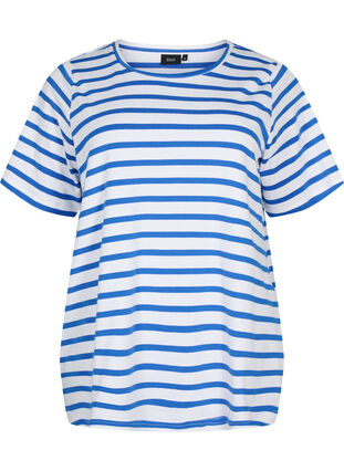 Bawelniana koszulka w paski, Blue Stripes, Packshot image number 0