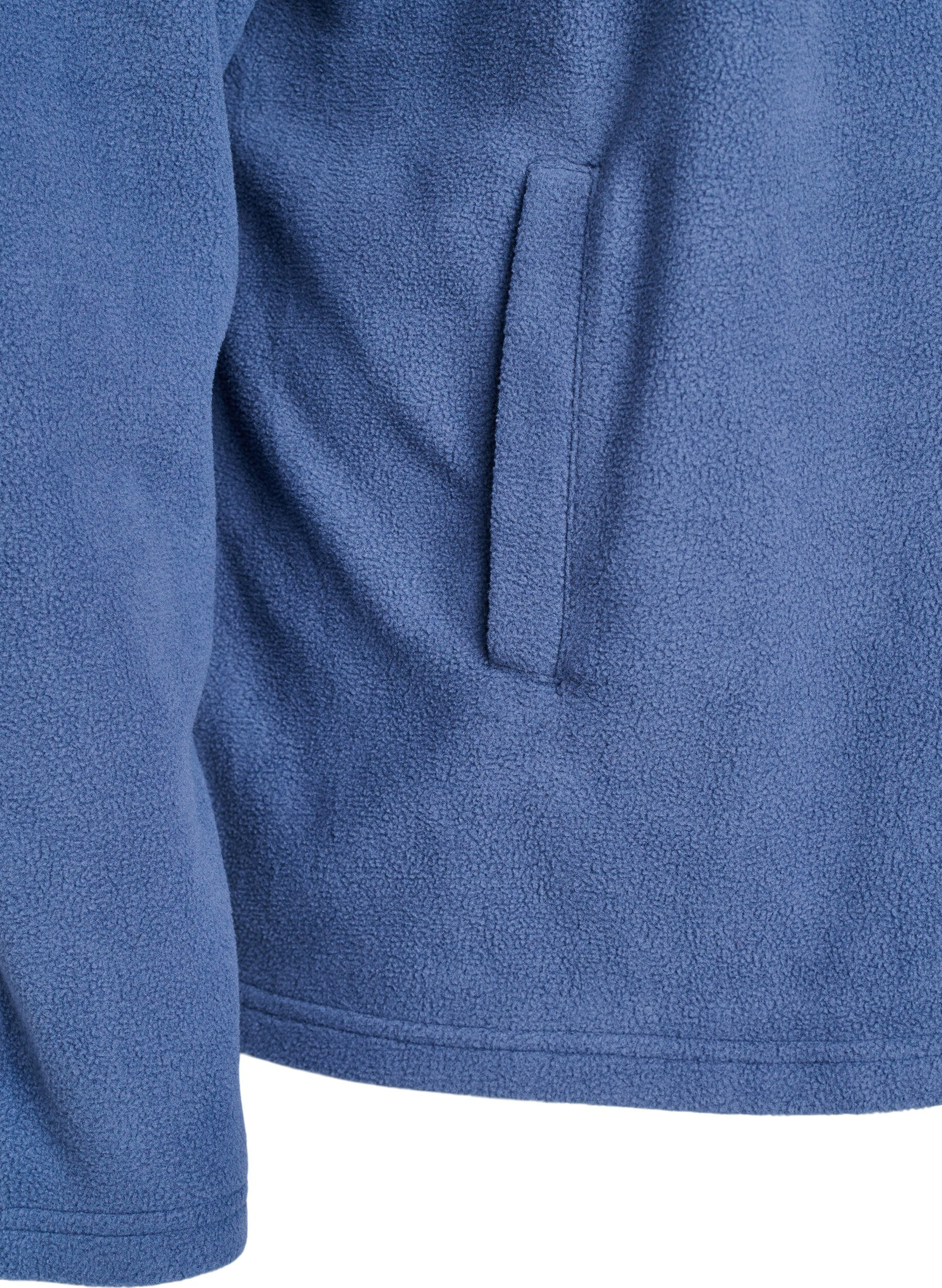 ZizziBluza polarowa z suwakiem i wysokim kolnierzem, Niebieskie, Packshot image number 3