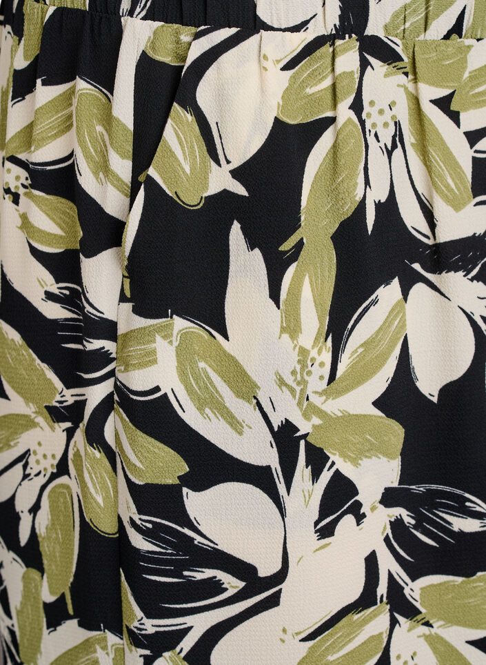 Spodnie culotte z nadrukiem, Czarne, Packshot image number 2