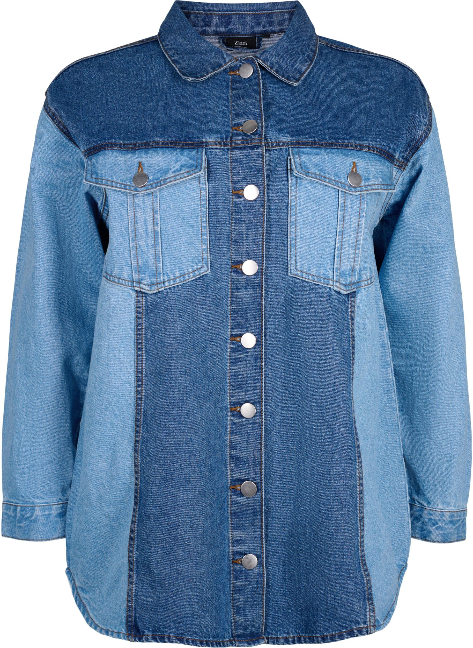 Zizzi Kolorowa kurtka jeansowa, Light Blue Denim, Packshot image number 0