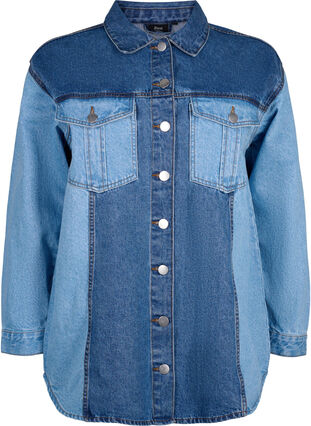 Kolorowa kurtka jeansowa, Light Blue Denim, Packshot image number 0