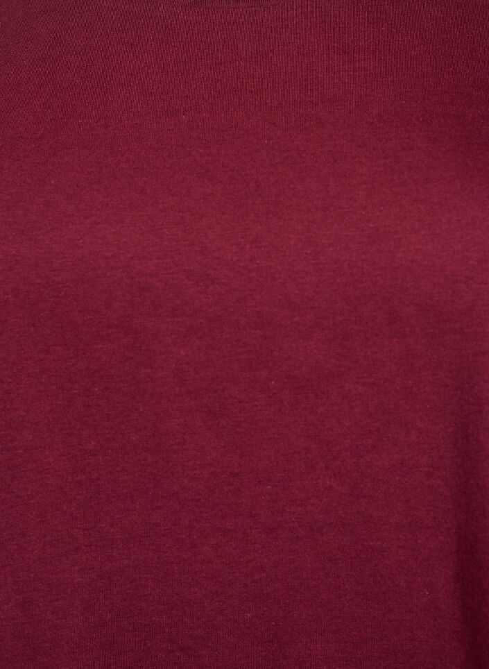 T-shirt z kr&oacute;tkim rekawem z mieszanki bawelny, Ciemnobordowy, Packshot image number 2