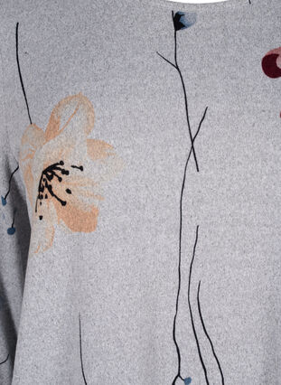 Bluzka w kwiaty z dlugim rekawem, LGM Flower AOP, Packshot image number 2