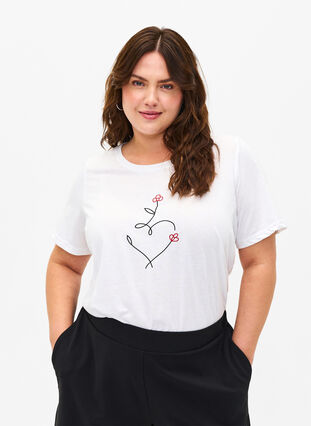 FLASH – koszulka z motywem, Bright White Heart, Model image number 0