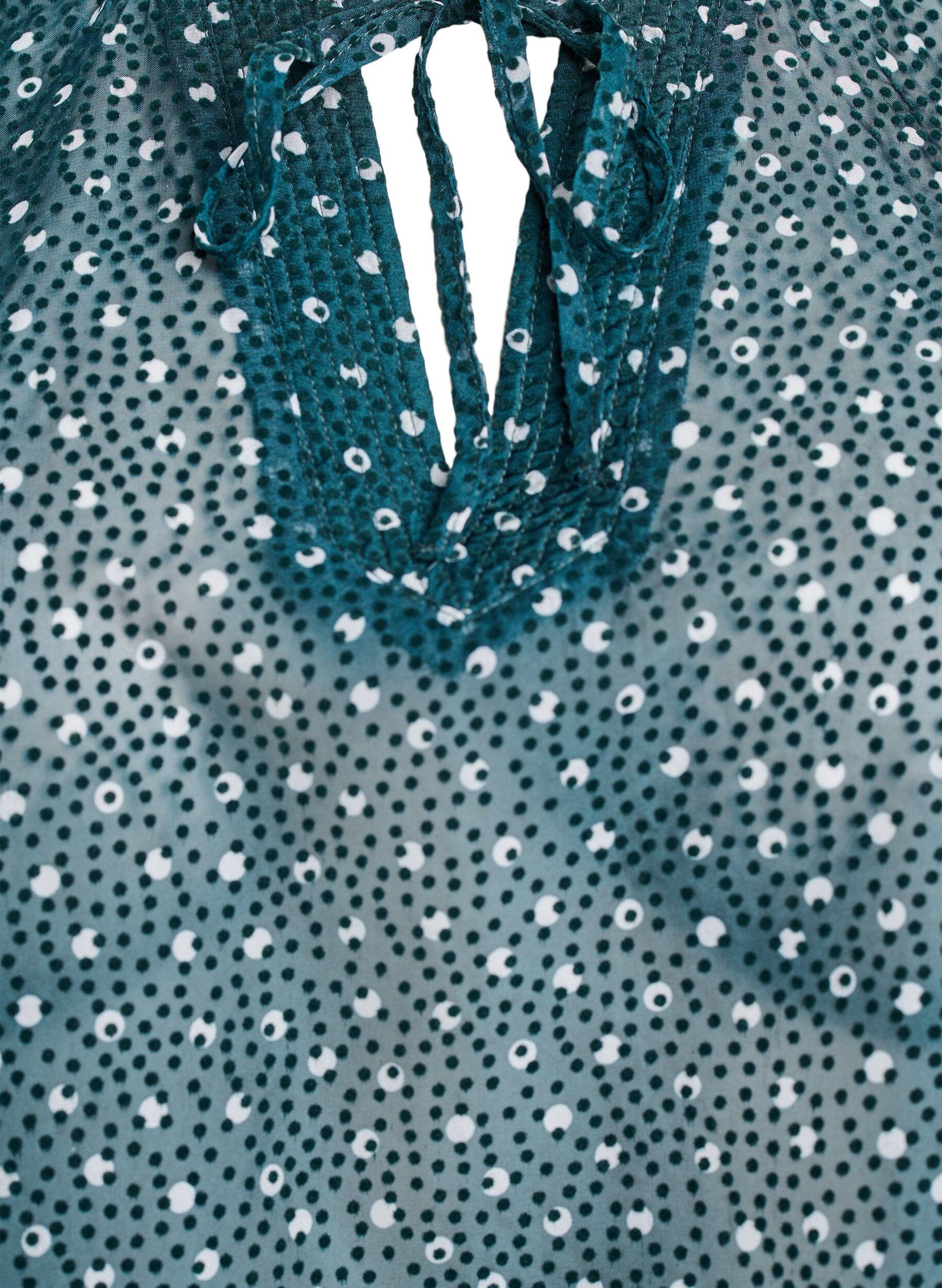 Zizzi Bluzka z szyfonu z falbankami i malymi kropkami, Zielony, Packshot image number 2