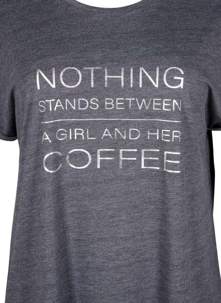 Koszula nocna z krótkim rekawem i nadrukiem tekstowym, , Packshot image number 2