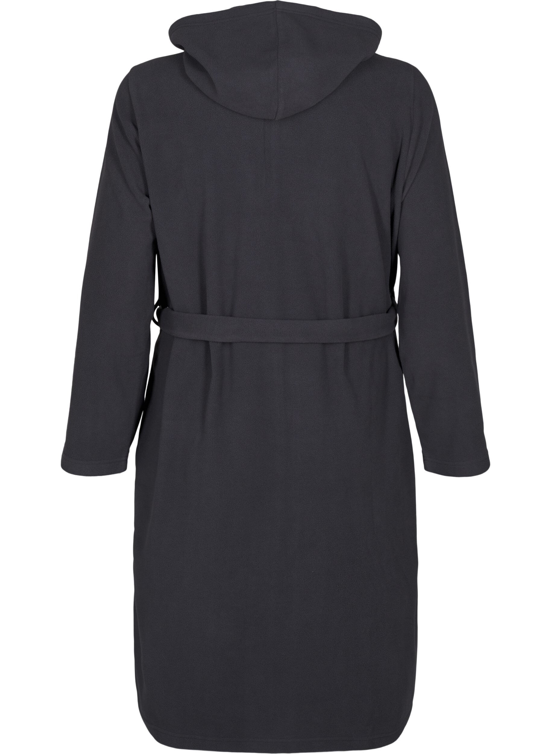 Zizzi Szlafrok z zamkiem blyskawicznym i kapturem, Ciemnoszary, Packshot image number 1