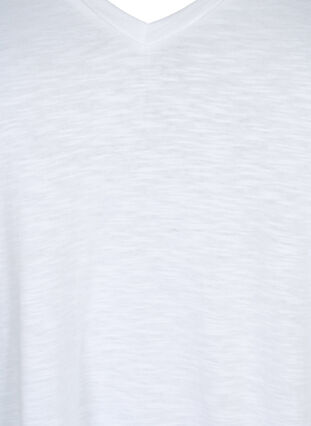 Podstawowa koszulka z krótkim rekawem i dekoltem w szpic, Bright White, Packshot image number 2