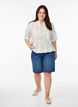 Bluzka z nadrukiem i rekawami 1/2, Biały, Model image number 1