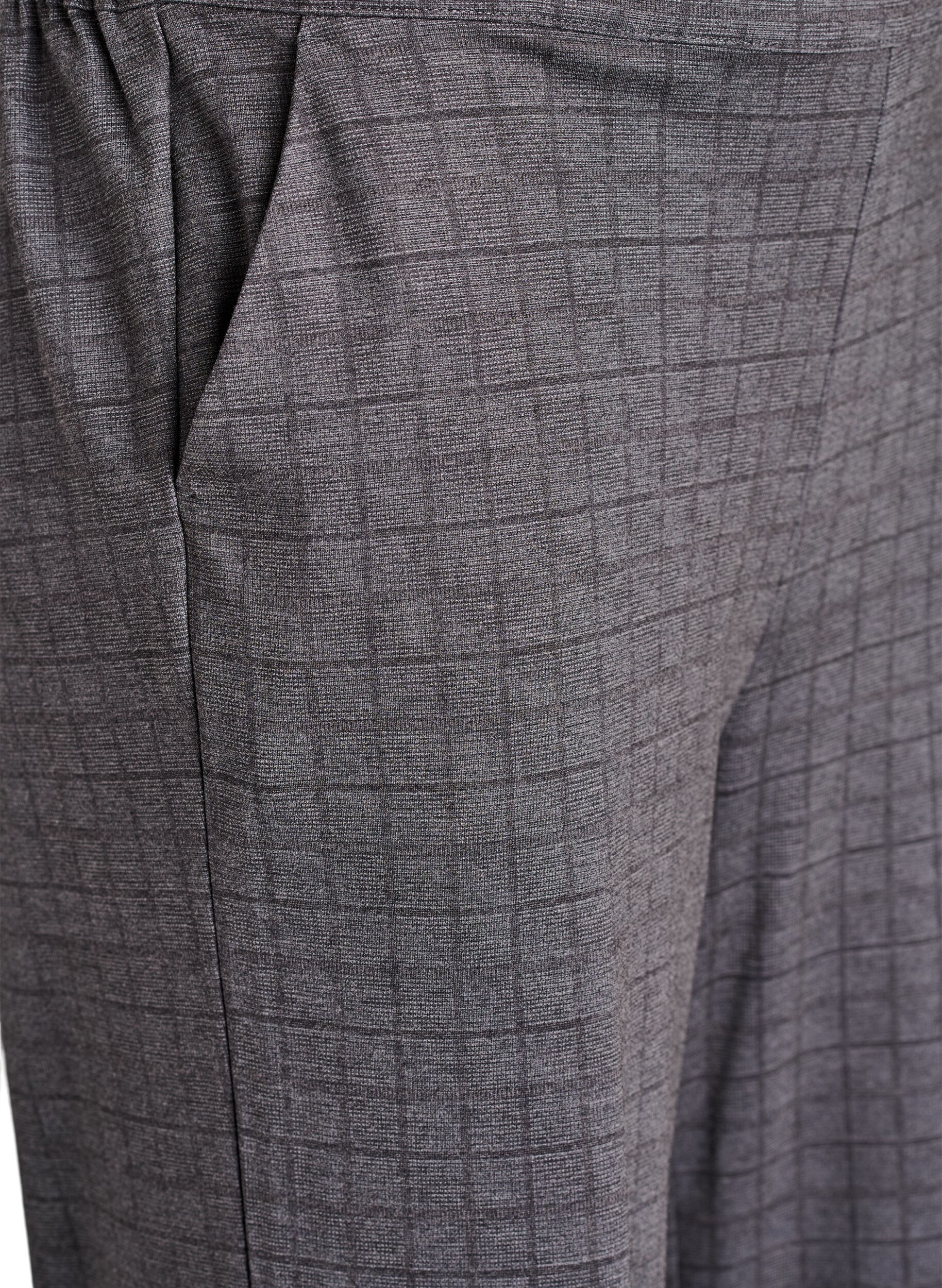 Zizzi Spodnie w krate z szerokimi nogawkami, Szary, Packshot image number 2