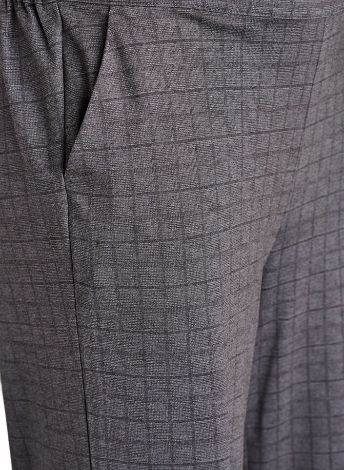 Spodnie w krate z szerokimi nogawkami, Szary, Packshot image number 2