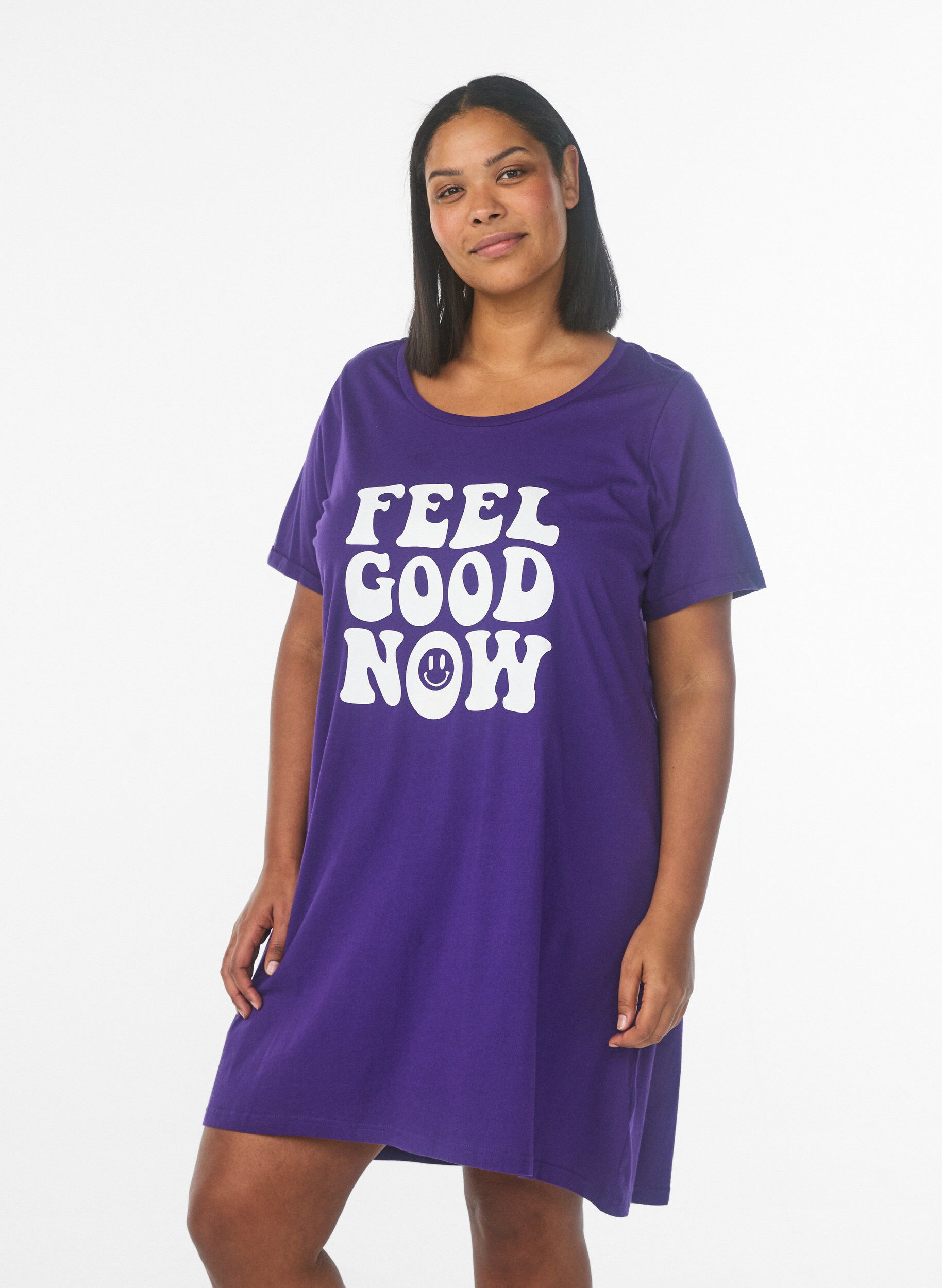 Zizzi Koszula nocna z kr&oacute;tkim rekawem, wykonana z bawelny organicznej, Niebieskie, Model image number 0