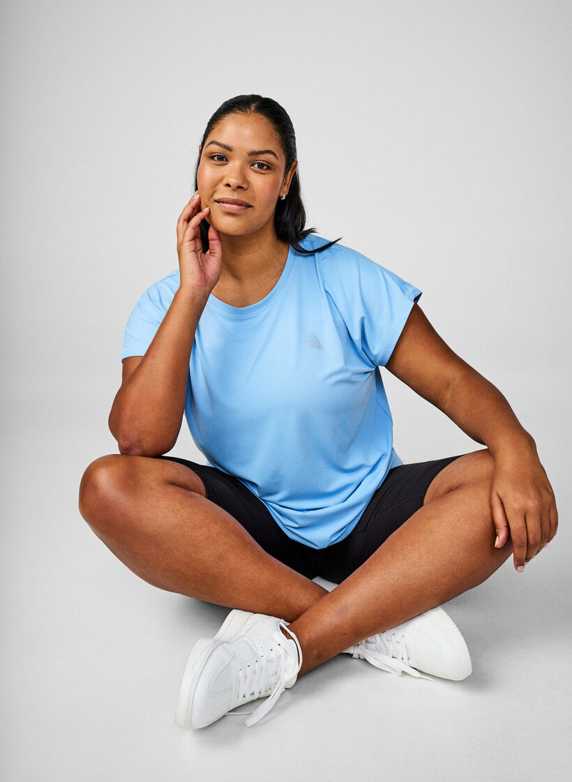 Jednokolorowa koszulka treningowa, Niebieskie, Image image number 0