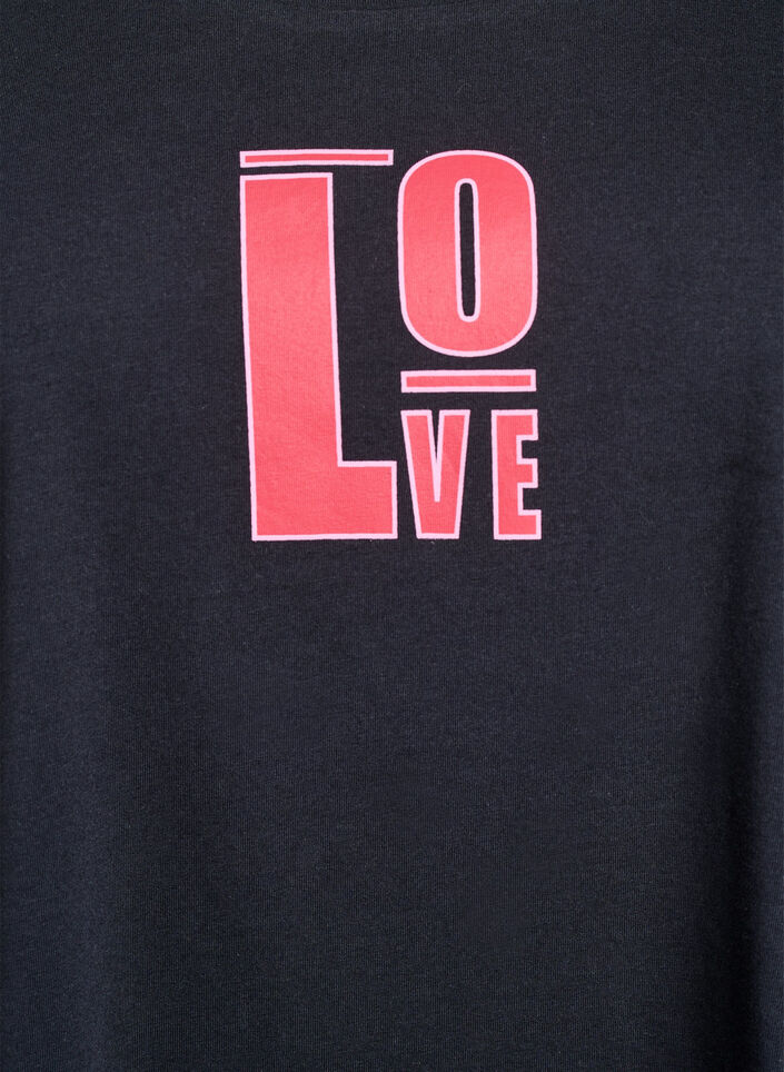 Dlugi t-shirt do spania z bawelny organicznej z nadrukiem, Ciemnoszary, Packshot image number 2