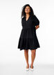 FLASH – Krótka trapezowa sukienka, Czarne, Model image number 1