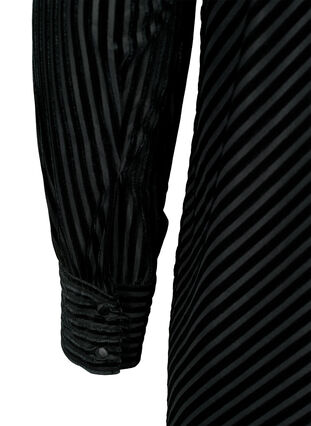 Welurowa sukienka o strukturalnym wzorze, Black, Packshot image number 4