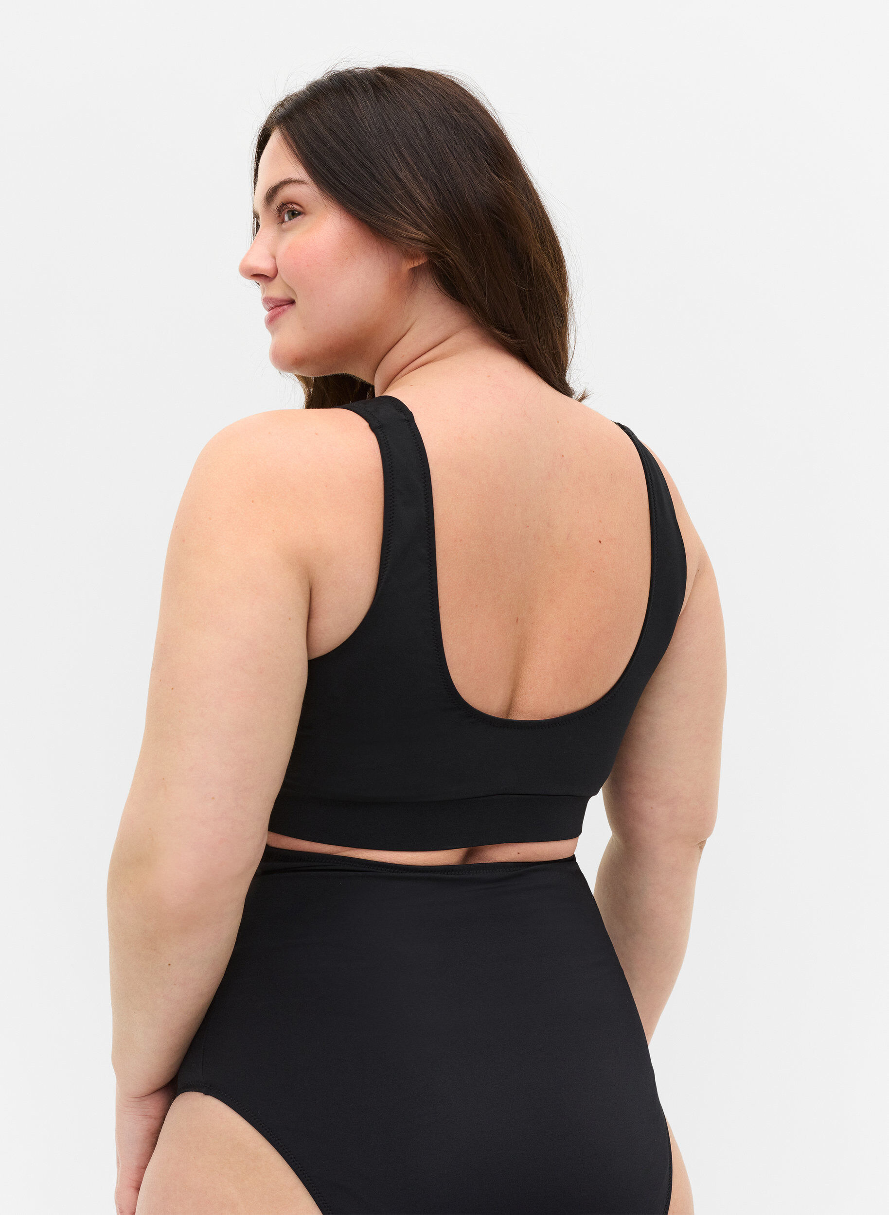 Zizzi G&oacute;ra od bikini z okraglym dekoltem, Black, Model image number 1