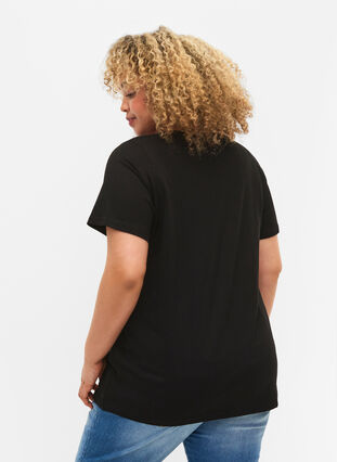 2-pack podstawowa koszulka bawelniana, Black/Bright W, Model image number 1