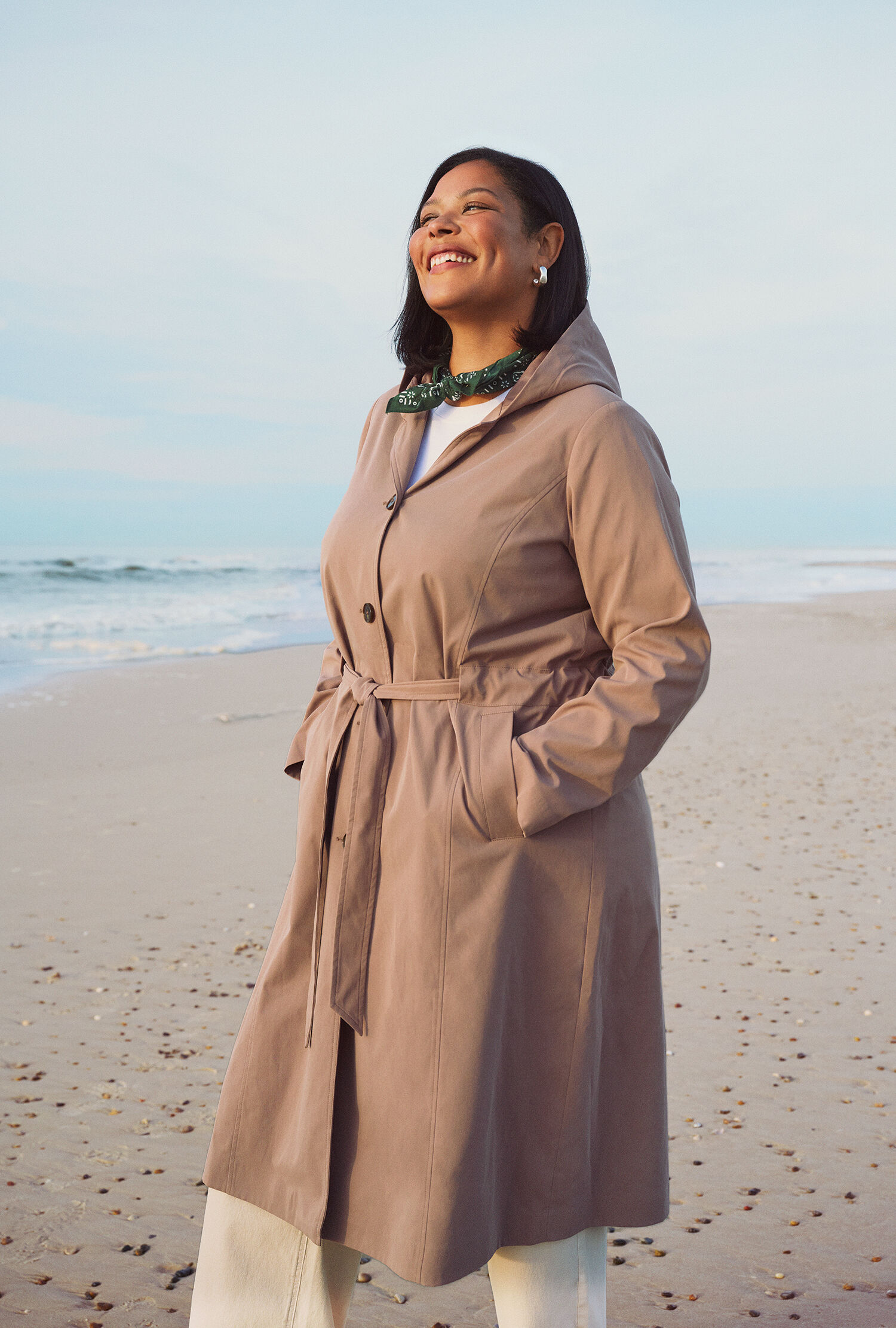 Zizzi Długi trencz z kapturem, , Model