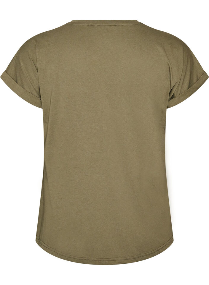 T-shirt z ozdobnym nadrukiem z przodu, Zielony, Packshot image number 1