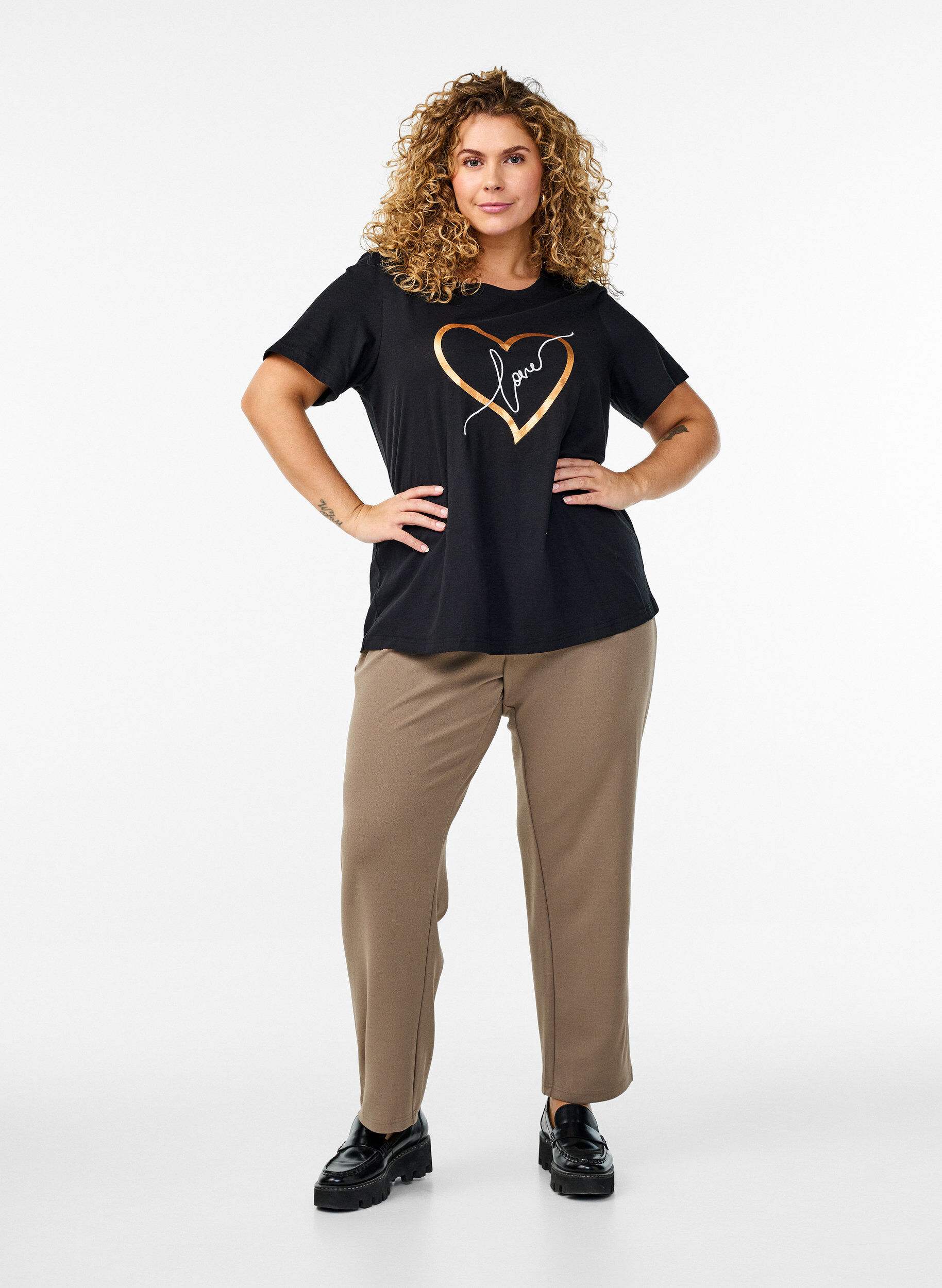 Zizzi FLASH - T-shirt z nadrukiem, Czarne, Model image number 1