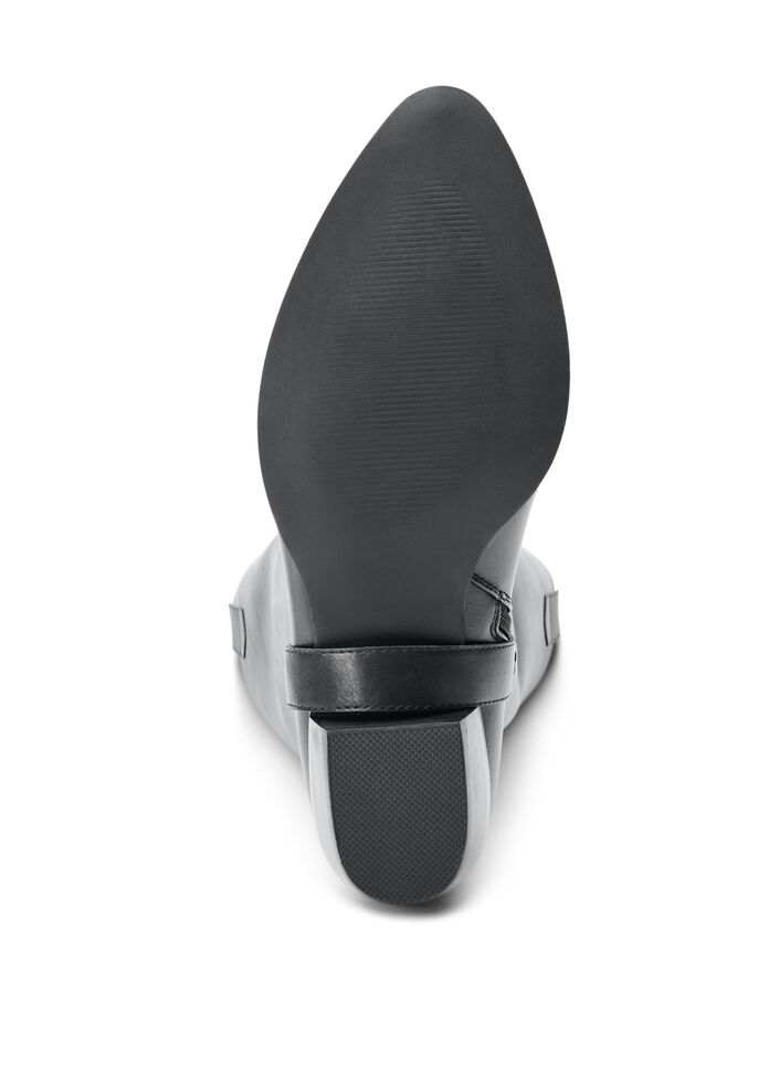 Szeroki – Dlugi but z rozpinana cholewka, Czarne, Packshot