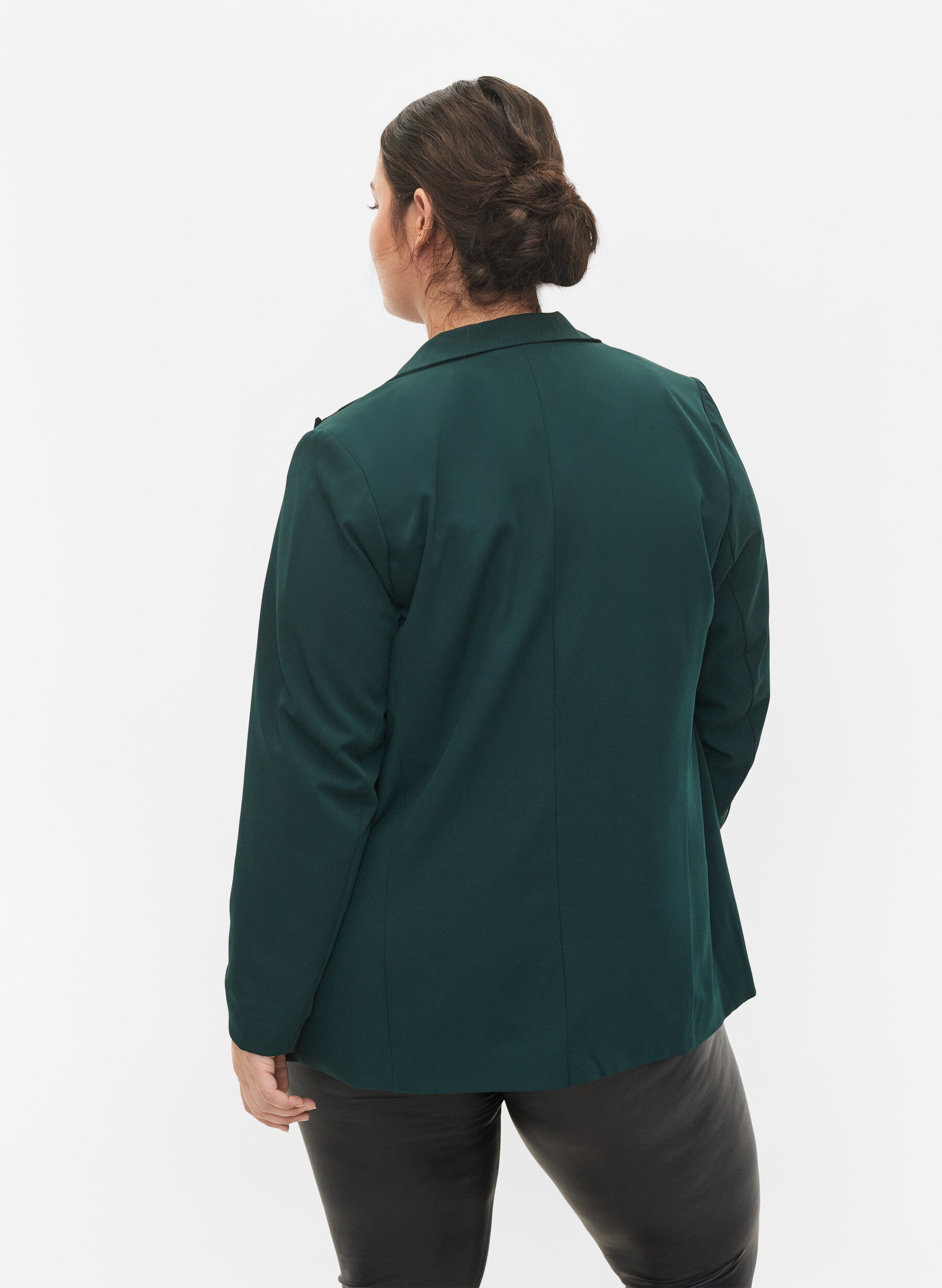 Zizzi Classic blazer with pockets, Scarab, Model image number 1