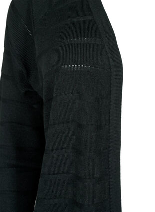 Kardigan z paskami w zblizonych odcieniach, Black, Packshot image number 2