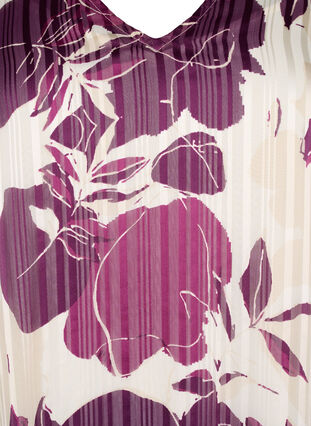Sukienka z dekoltem w szpic i rekawami 3/4 z nadrukiem, D.Purple Graphic AOP, Packshot image number 2