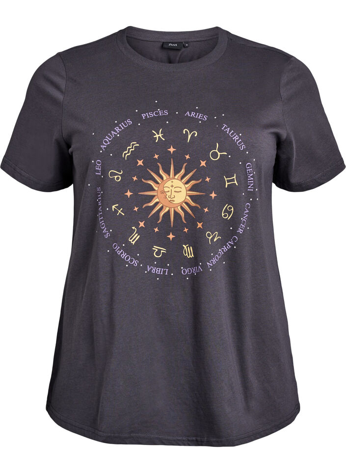 Koszulka bawelniana z nadrukiem z przodu, Ciemnoszary, Packshot image number 0