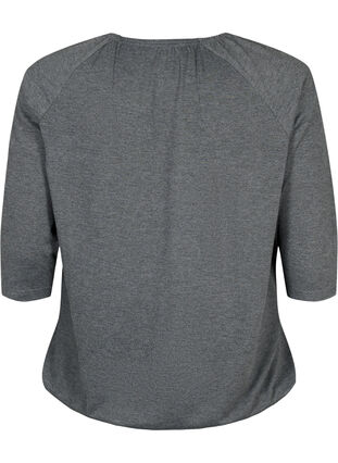 Melanzowa bluzka z rekawem 3/4, Dark Grey Melange, Packshot image number 1