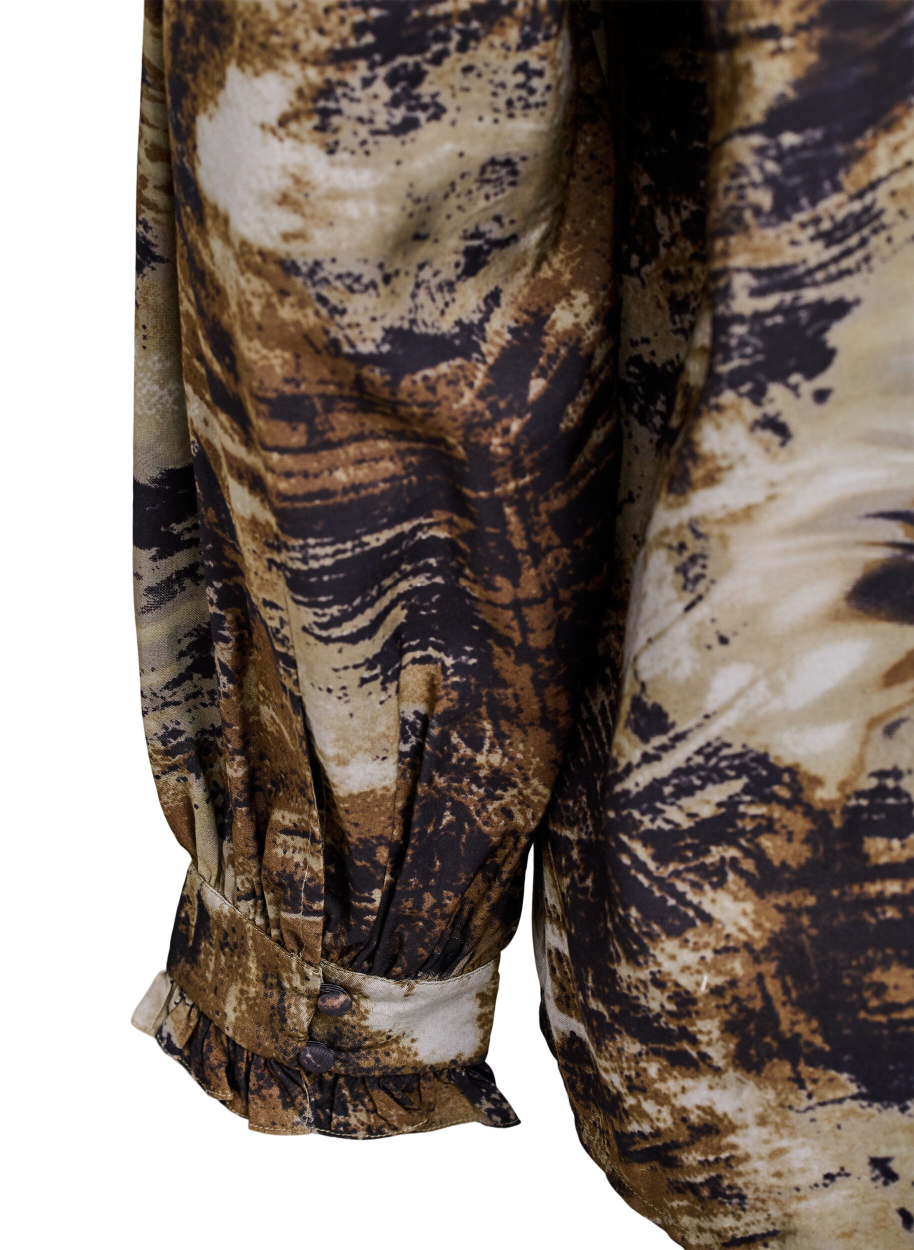 Zizzi Bluzka z nadrukiem i guzikami, Zielony, Packshot image number 3